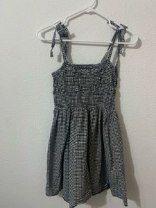 Black and white gingham sun dress